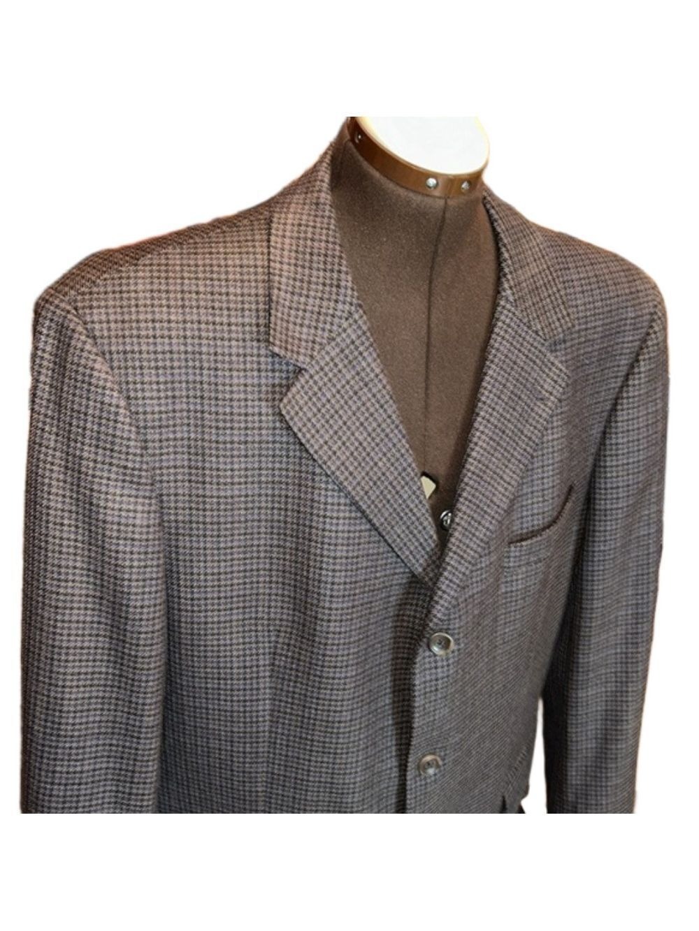 FENZIA Men’s Vintage Houndstooth Wool Blazer/Sport Jacket, Size 44R